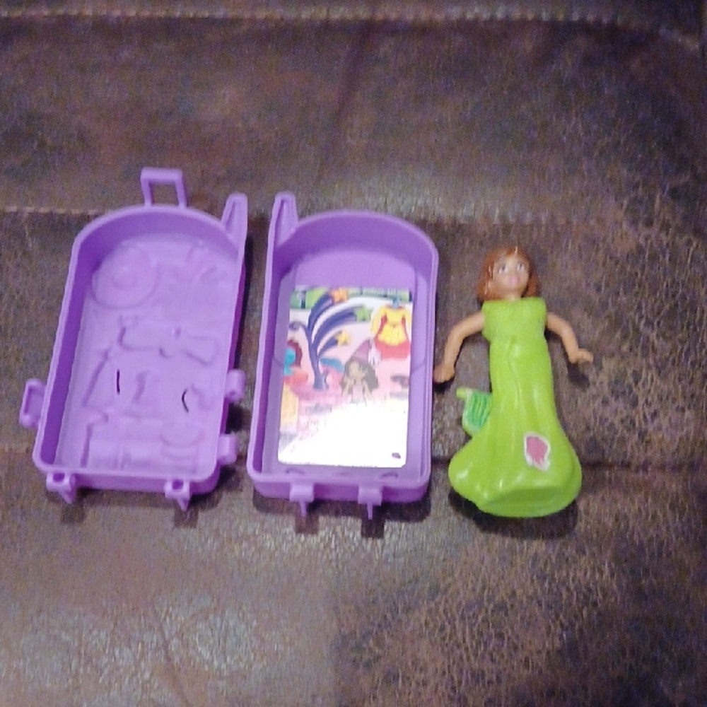 4/$30 Polly Pocket Doll & Mermaid Dress In A Purple Cell Phone Shaped Case